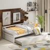 P PURLOVE Twin Size Daybed with Trundle Bed Frame Set Wood Daybed for Living Room, Guest Room, Bedroom view 1