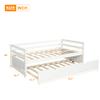 P PURLOVE Twin Size Daybed with Trundle Bed Frame Set Wood Daybed for Living Room, Guest Room, Bedroom view 2