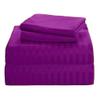 800 Thread Count 100% Cotton Sheet Set, Purple Striped RV King Sheets 4 Piece Set, Long-Staple Combed Pure Natural Cotton Bedsheets, Soft & Silky Sateen Weave view 1