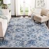 Martha Stewart x SAFAVIEH Area Rug Collection - 6'7" Square, Cream & Blue, Floral Pattern, Non-Shedding & Easy Cleaning, Ideal for Living Room, Bedroom, Office, Dining Space (MSR2862D) view 1