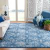 Martha Stewart x SAFAVIEH Area Rug Collection - 6'7" Square, Navy & Cream, Floral Pattern, Non-Shedding & Easy Cleaning, Ideal for Living Room, Bedroom, Office, Dining Space (MSR2862N) view 1