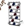 BIRDROCK HOME 36 Peg Coffee Mug Organizer Wall - 8 Tier Wall Mounted Coffee Mug Holder - Tea Cup Display Shelf Wall Mounted - Heavy Duty Decorative Kitchen Bar Organizer Flat Metal Steel Rack - Black view 1
