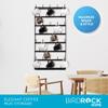 BIRDROCK HOME 36 Peg Coffee Mug Organizer Wall - 8 Tier Wall Mounted Coffee Mug Holder - Tea Cup Display Shelf Wall Mounted - Heavy Duty Decorative Kitchen Bar Organizer Flat Metal Steel Rack - Black view 4