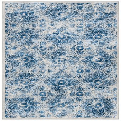 Martha Stewart x SAFAVIEH Area Rug Collection - 4' x 6', Cream & Blue, Floral Pattern, Non-Shedding & Easy Cleaning, Ideal for Living Room, Foyer, Bedroom, Accent Space (MSR2862D)
