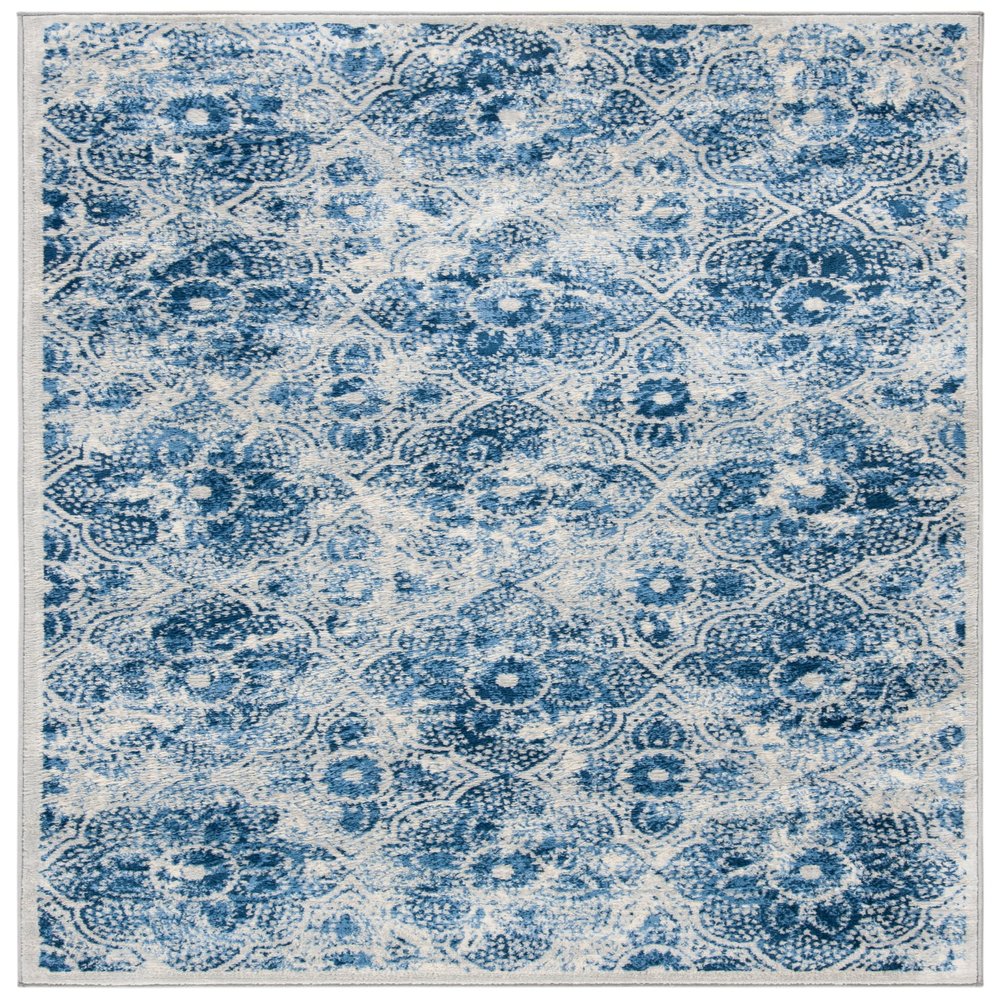 Martha Stewart x SAFAVIEH Area Rug Collection - 4' x 6', Cream & Blue, Floral Pattern, Non-Shedding & Easy Cleaning, Ideal for Living Room, Foyer, Bedroom, Accent Space (MSR2862D)