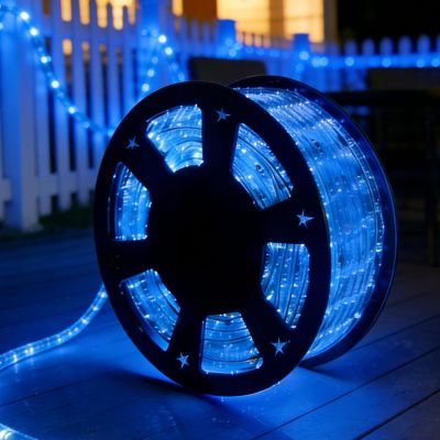 Buyagn 100Ft Blue LED Rope Lights, 110V Outdoor Rope Lights Waterproof Decorative Lighting for Indoor/Outdoor, 1080 LEDs Rope Lights for Outside, Deck, Patio, Halloween and Christmas Decorations