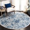Martha Stewart x SAFAVIEH Area Rug Collection - 6'7" Round, Cream & Blue, Floral Pattern, Non-Shedding & Easy Cleaning, Ideal for Living Room, Bedroom, Office, Dining Space (MSR2862D) view 1