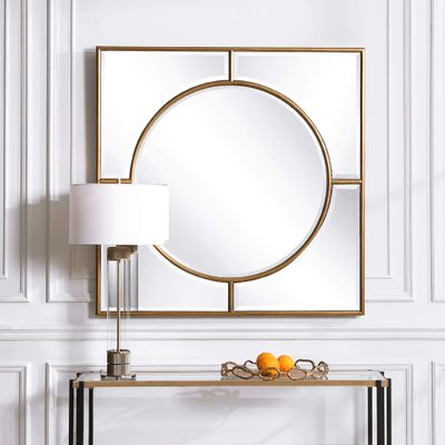 AR Lighting Stanford Gold Square Mirror