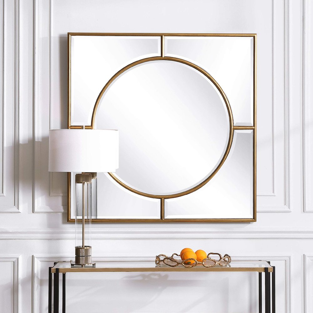 AR Lighting Stanford Gold Square Mirror
