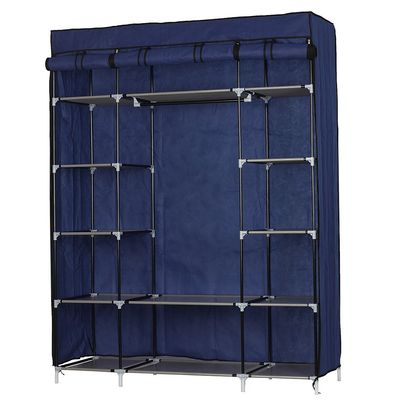 5-Layer 12-Compartment Non-Woven Fabric Wardrobe Portable Closet Navy