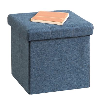 Fuji Boeki 85993 Hunt Storage Stool, Storage Box, Width 12.2 x Depth 12.2 x Height 12.0 inches (31 x 31 x 30.5 cm), Navy, Ottoman, Load Capacity 176
