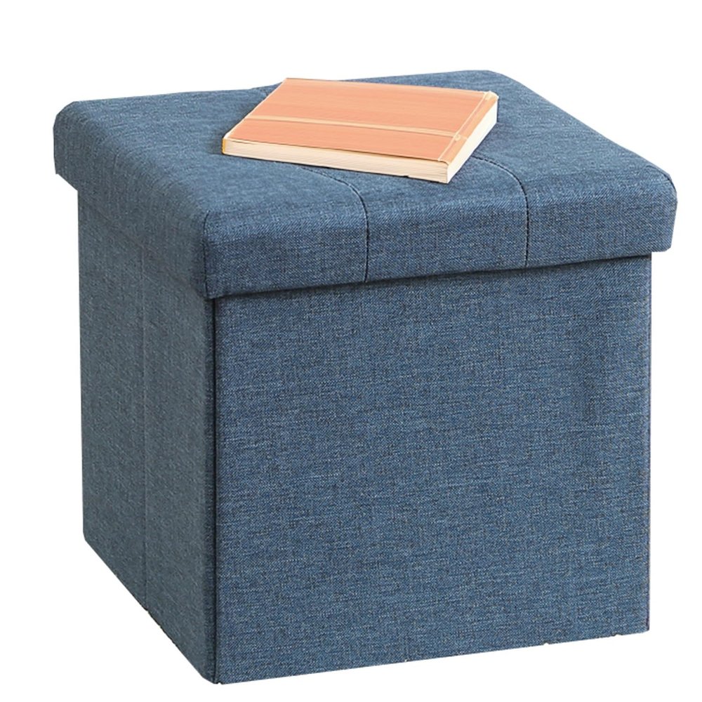 Fuji Boeki 85993 Hunt Storage Stool, Storage Box, Width 12.2 x Depth 12.2 x Height 12.0 inches (31 x 31 x 30.5 cm), Navy, Ottoman, Load Capacity 176
