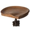 Adjustable Swivel Backless Stool Brown Industrial Modern Contemporary Wood Distressed Footrest view 4