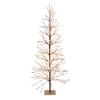 Alpine Corporation 71" Tall Flocked Artificial Brown Christmas Tree with 296 Warm White LED Lights, Indoor/Outdoor Holiday Decoration view 1