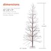Alpine Corporation 71" Tall Flocked Artificial Brown Christmas Tree with 296 Warm White LED Lights, Indoor/Outdoor Holiday Decoration view 3