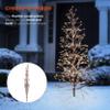 Alpine Corporation 71" Tall Flocked Artificial Brown Christmas Tree with 296 Warm White LED Lights, Indoor/Outdoor Holiday Decoration view 4