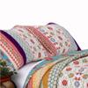 Benjara Geometric and Floral Print Twin Size Quilt Set with 1 Sham view 2