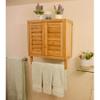 Burning Tree Solid Bamboo 2-Door Wall Mount Sp Cabinet Tan Modern Contemporary Natural Finish Adjustable Shelving Includes Hardware view 1