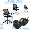 Best Shop Ergonomic Office Chair, Mid Back Mesh Desk Chair with Lumbar Support & Armrest - Breathable, Height Adjustable Rolling Task Executive Chairs for Adults, Black view 4