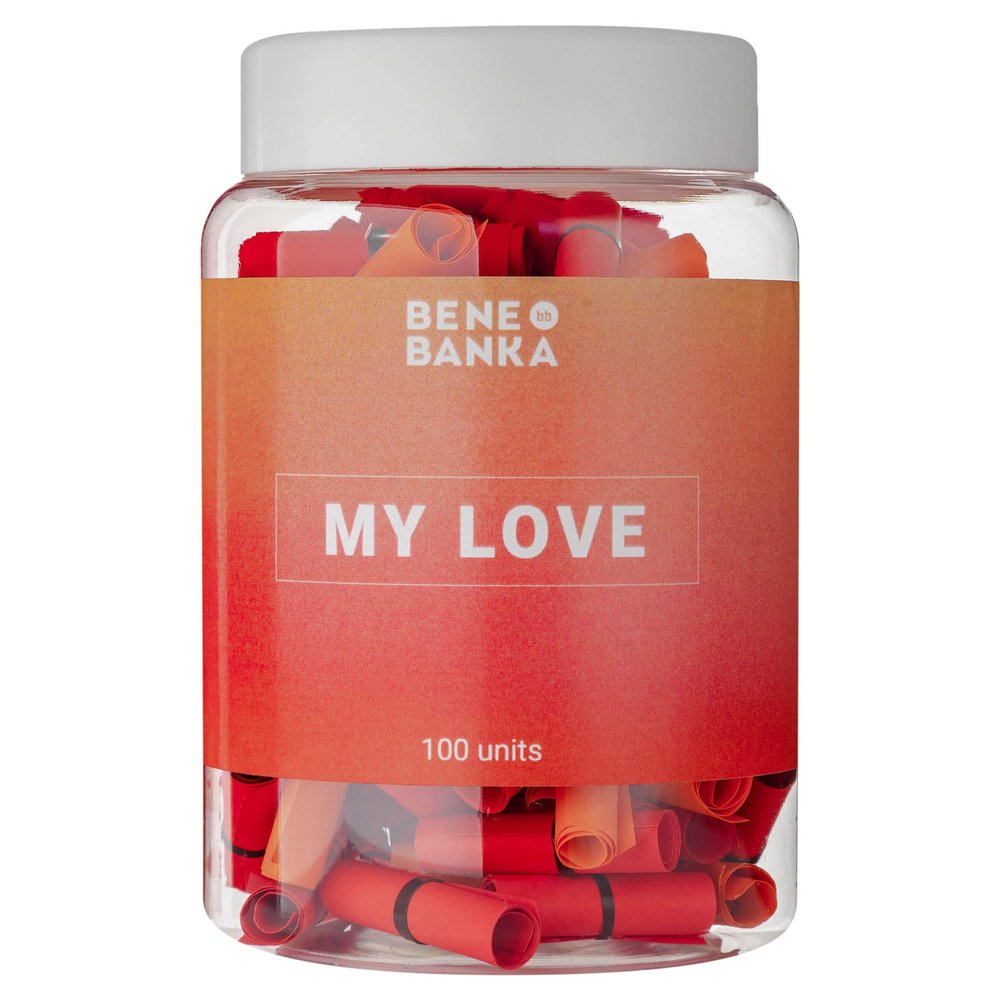 Jar of notes My Love 100 PCS