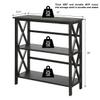Black Modern 3 Tiers Bookshelf Bookcase Freestanding Storage Rack Books CD DVD Decorative Items Storage Organizer Anti-Toppling Device for Added Security Suitable for Living Room Study Hallway Use view 2