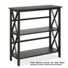 Black Modern 3 Tiers Bookshelf Bookcase Freestanding Storage Rack Books CD DVD Decorative Items Storage Organizer Anti-Toppling Device for Added Security Suitable for Living Room Study Hallway Use view 3