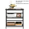 Black Modern 3 Tiers Bookshelf Bookcase Freestanding Storage Rack Books CD DVD Decorative Items Storage Organizer Anti-Toppling Device for Added Security Suitable for Living Room Study Hallway Use view 4