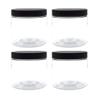 Clear Plastic Jars 16 ounce with Black Lids (4-Pack) Refillable Empty Storage Containers with Lids for Cream, Lotions, Beauty Products, Kitchen, Arts Crafts Supplies view 1