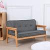 Yoonnie room Double Seater Kid Sofa Chair, Kid Couch with Solid Wood Arm and Linen Pattern PVC for Kids Rest (Dark Grey) view 4