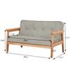 Yoonnie room Double Seater Kid Sofa Chair, Kid Couch with Solid Wood Arm and Linen Pattern PVC for Kids Rest (Light Grey) view 3