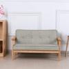 Yoonnie room Double Seater Kid Sofa Chair, Kid Couch with Solid Wood Arm and Linen Pattern PVC for Kids Rest (Light Grey) view 4