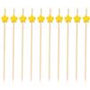 100pcs Star Design Fruit Picks for Cocktails Appetizers and Drinks Disposable Food Sticks for Parties Weddings and Celebrations Yellow view 1