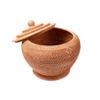 Egg Basket, With Lid Storage Rattan Weave Hamper For Picnic Food Fruit Bread view 1