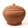 Egg Basket, With Lid Storage Rattan Weave Hamper For Picnic Food Fruit Bread view 3