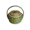 Egg Basket, Portable Storage Weave Hamper With Lid Handle, Picnic Basket For Fruit Bread (Size : B) view 1