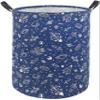 KUNRO Kids Laundry Hamper Clothes Gift Basket Storage Laundry Baskets Organizer Bin with Handles for Nursery Room (Navy Spaceship) view 1