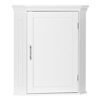 RiverRidge Somerset Corner Wall Bathroom Cabinet with an Adjustable Shelf, Inset Door, Two-Tone Handle - Space-Saving MDF Bathroom Cabinet for Toiletries