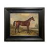 Schooner Bay Co.  William Barraud Hunter in Landscape Oil Painting Print on Canvas in Rustic Frame Home Wall Art Dcor Equestrian Horse Ready To Hang (11-1/2" x 13-1/2", Black Distressed Frame) view 1