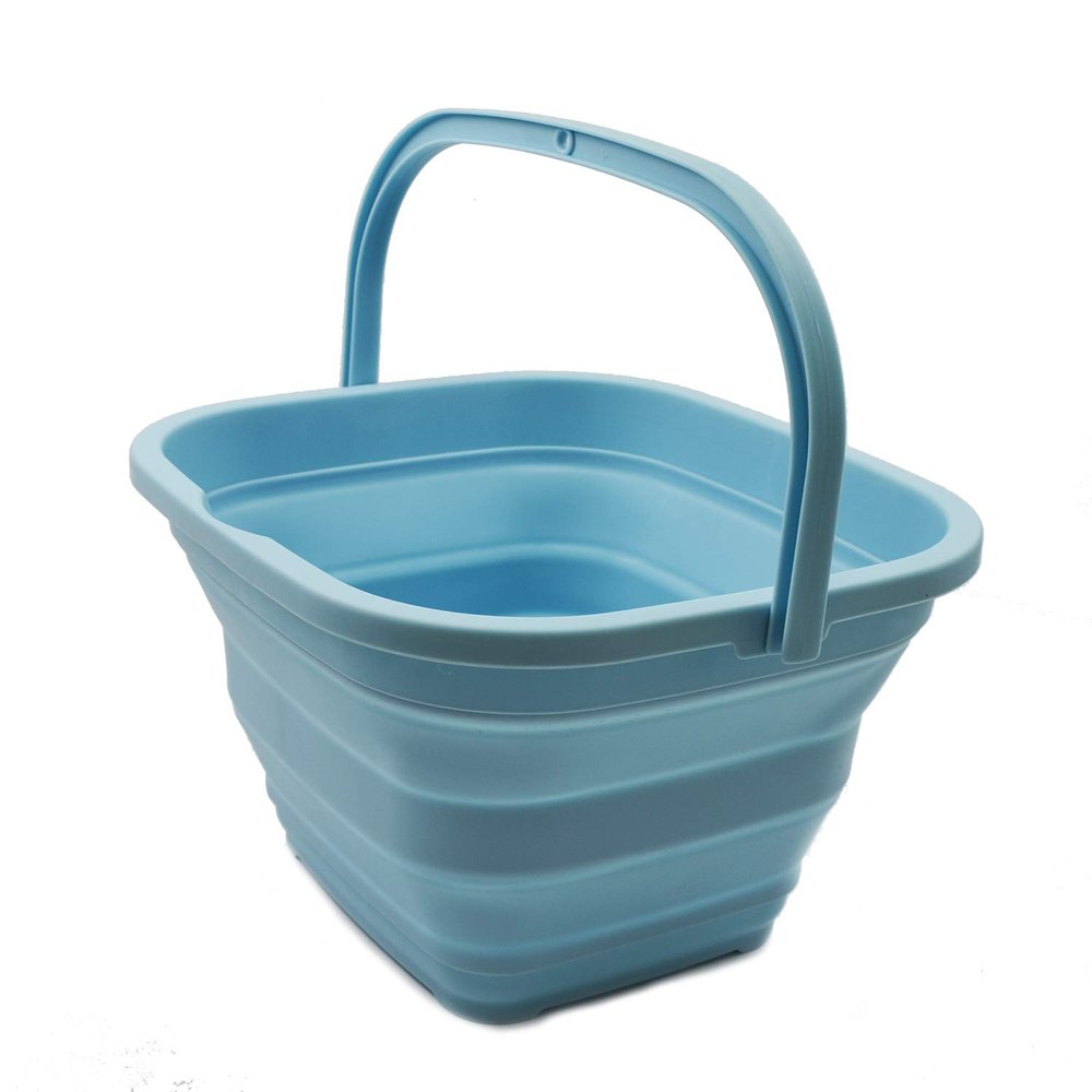 SAMMART 11L (2.9 Gallon) Collapsible Rectangular Handy Basket/Bucket (1, White/Sea Angel)