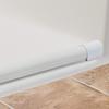 Collapsible Shower Dam - Water Threshold Barrier Stopper for Curb Free Shower/Easy Wheelchair Roll in/Use with Weighted Curtain for Full Splash Guard/White EPDM/90 Degree End Caps/ 48" view 1