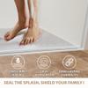 Collapsible Shower Dam - Water Threshold Barrier Stopper for Curb Free Shower/Easy Wheelchair Roll in/Use with Weighted Curtain for Full Splash Guard/White EPDM/90 Degree End Caps/ 48" view 2