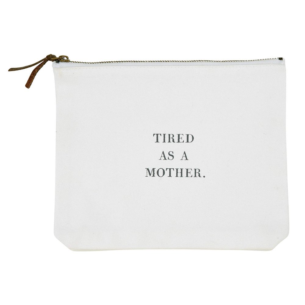 Santa Barbara Design Studio Zippered Canvas Pouch Face-to-Face Designs Multi-Purpose Cosmetic Toiletry Bag Collections, 7.5" x 9", Tired As