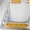 Rectangle Mirror Tray with Crystal and Golden Shimmer Designed Border Desert or Cookie Tray Cosmetic Makeup Tray Vanity Tray Mirrored Decorative Tray 17.5 x 12.75 x 3.25 Home Decorative view 2