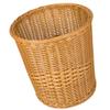 Cabilock 1pc Round Imitation Rattan Laundry Basket Large Dirty Clothes Storage Container for Boy Girl Toy Organizer Bathroom Bedroom Use Khaki view 2