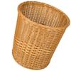 Cabilock 1pc Round Imitation Rattan Laundry Basket Large Dirty Clothes Storage Container for Boy Girl Toy Organizer Bathroom Bedroom Use Khaki view 3