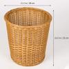 Cabilock 1pc Round Imitation Rattan Laundry Basket Large Dirty Clothes Storage Container for Boy Girl Toy Organizer Bathroom Bedroom Use Khaki view 4