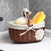 Egg Basket, With Cotton Lining Retro Style Storage Rattan Weave Hamper For Picnic Food Fruit Bread (Size : 362916/29cm) view 4