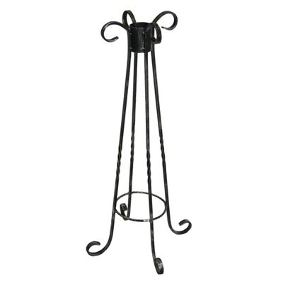 Very Cool Stuff Twisted Antique Silver Metal Gazing Globe Stand, 30in - Black Garden Globe Holder for Home, Lawn, Patio & Landscape Decoration - Sturdy Display Stand for Glass Globes