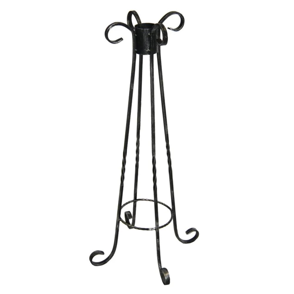 Very Cool Stuff Twisted Antique Silver Metal Gazing Globe Stand, 30in - Black Garden Globe Holder for Home, Lawn, Patio & Landscape Decoration - Sturdy Display Stand for Glass Globes