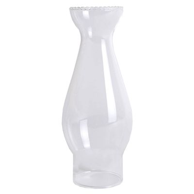 Clear Glass Lamp Chimney, Replacement Hurricane Globe Measures 2 Inch Diameter Base x 6 3/4 Inches High for Oil or Kerosene Lanterns, Crimp Top